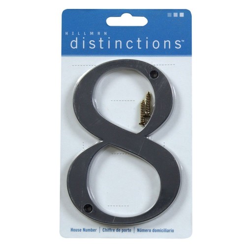 Hillman Distinctions 4-In. Flush Mount Black House Number 8 843148