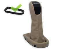 SCHALTKNAUF MERCEDES W211 automatik 02-09 SCHALTMANSCHETTE LEDER BEIGE + RAHMEN