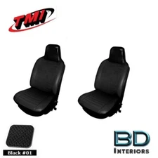 1974-76 VW Volkswagen Bug Super Beetle Slip On Front Seat Upholstery- BLACK