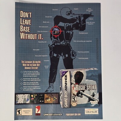 Rainbow Six Rogue Spear GameBoy Advance Base Print Ad/Poster Official Promo Art