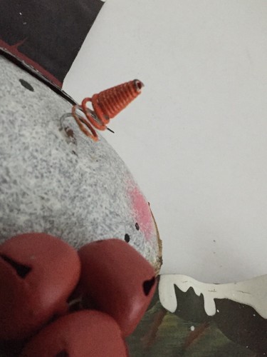 Arco pupazzo di neve rustico uccellino rosso carota naso sottile metallo da parete/porta 10,5 x 16" - Foto 3 di 11