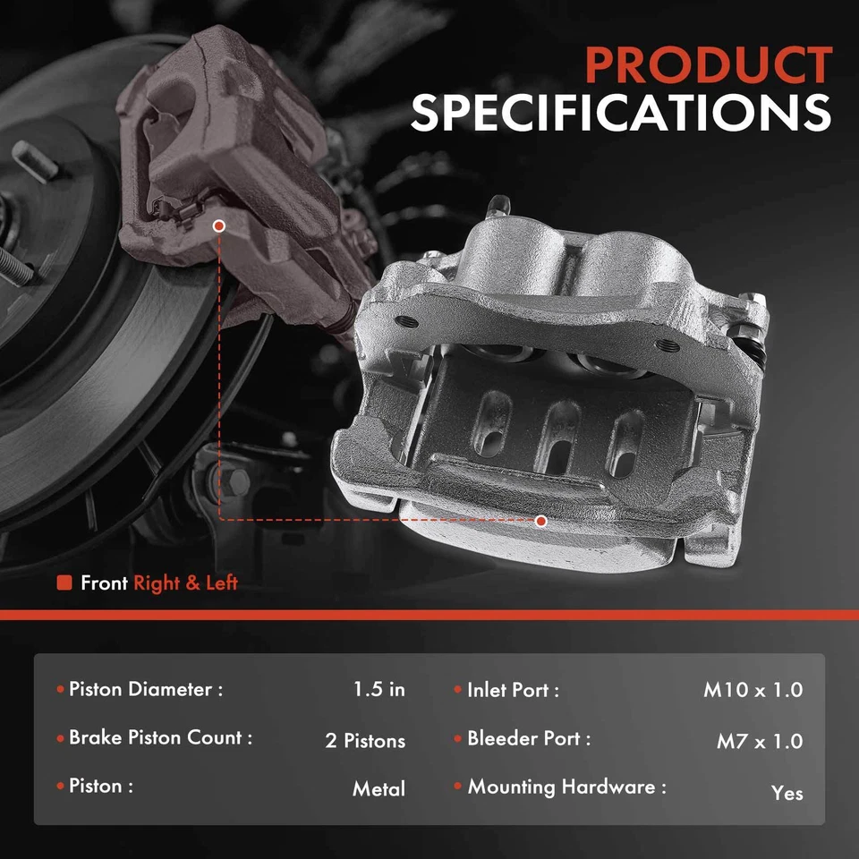 Pair Front Disc Brake Calipers with Bracket for Lexus GS300 GS400 GS430 SC430 - Image 2 of 4