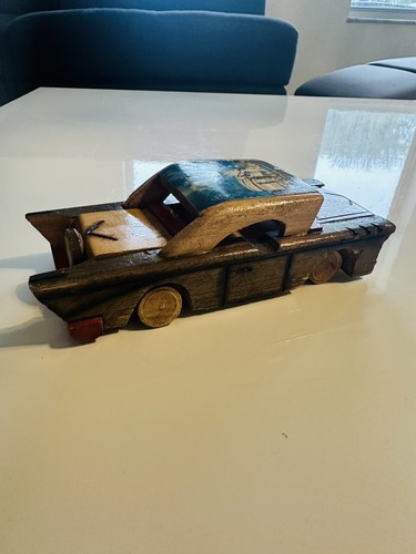 1955 Ford FAIRLANE ALL WOOD CAR MODEL hand made Carved Wooden Primitive Art - Picture 5 of 5