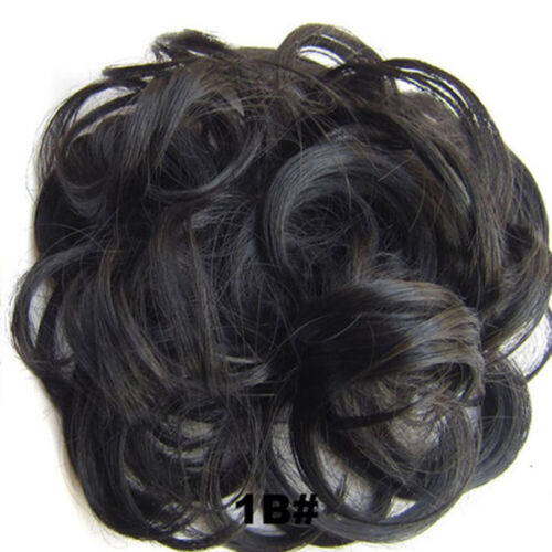 Extensions de cheveux officiel naturelles bouclées en désordre Scrunchie-Dutt authentique comme C8