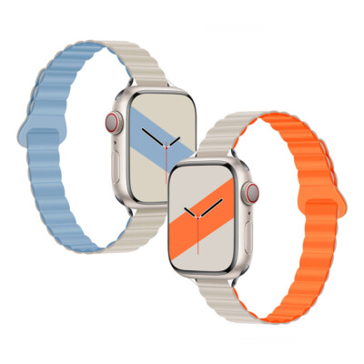 Dünn Magnetisch Silikon Armband für Apple Watch 11 10 9 8 7 6 5 4 SE 3 2 40-46mm