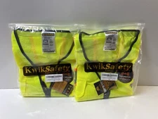 Lot Of 2) KwikSafety BIG KAHUNA Class 2 Hi Vis ANSI Reflective Safety Vest Large