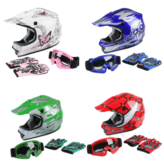 DOT Youth/Kids Child Motorcycle Helmet Motocross Dirt Bike ATV Off-Road S/M/L/XL | eBay