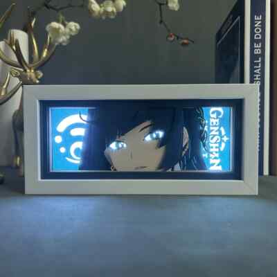 Genshin Impact Yelan Anime Manga USB Light Box Night Light Shadow Box