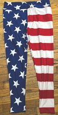 New LuLaRoe Legging Flag Red White Blue Stars Stripes-Tall Curvy TC