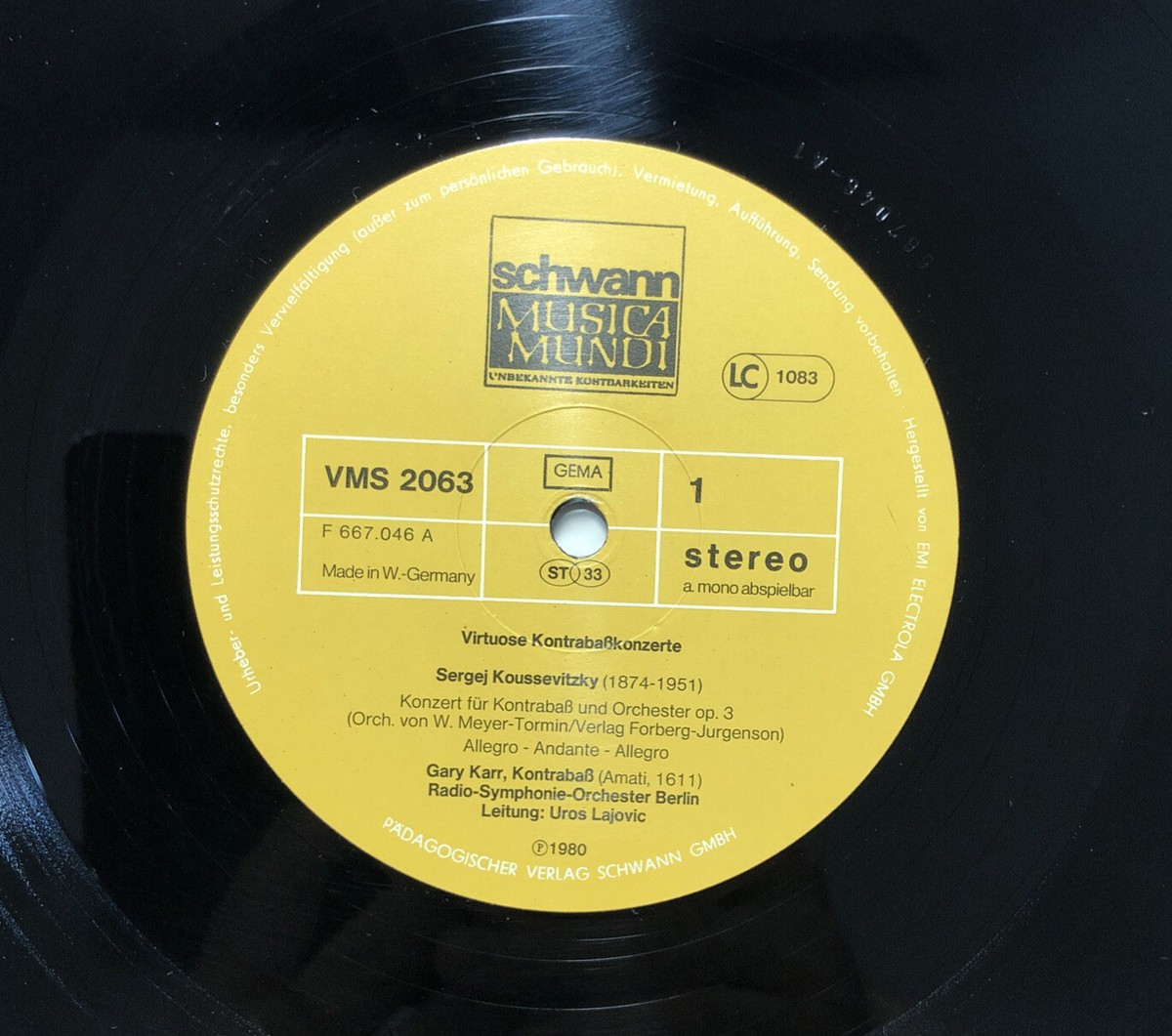レコードGary Karr Virtuose Kontrabaskonzerte Gary Karr Kol Nidrei 180g Import LP