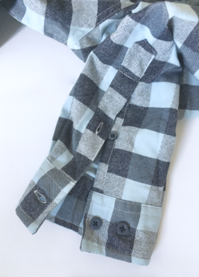 Chemise De Pêche AFTCO Homme – Manches Courtes, Bleu à Carreaux, Coupe Régulière L