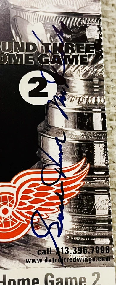 GORDIE HOWE Signed & Inscribed Detroit Red Wings Playoff Ticket Gem Mint 10 PSA - Image 2 of 4