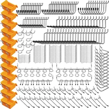 260 Piece Pegboard Hooks 1/8 and 1/4 Inch Peg Board Organizer Accessories with P