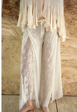 ZARA WOMEN NEW TROUSERS WITH georgette Lace Detail SIZE L REF: 4786/142/712