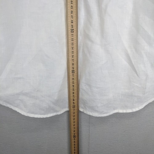 Tommy Bahama Long Sleeve Button Up White 100% Linen Pockets Roll Sleeve L Womens - Picture 12 of 13