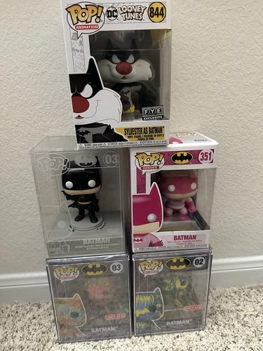 Funko Pop 5 Piece Lot Batman Funkos Including Exclusive Metal Batman
