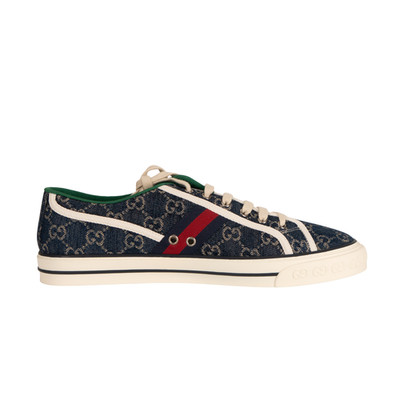 Gucci Sneaker Tennis 1977 GG Denim Dunkelblau Elfenbein Herren Größe 45.5