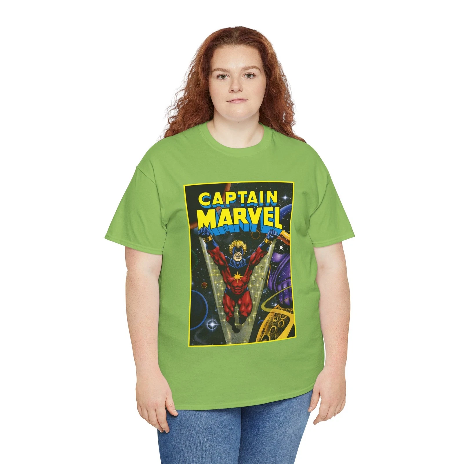 Captain Marvel T-Shirt - Jim Starlin Art - Mar-Vell - Thanos - Marvel Comics