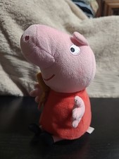 Ty Brand Plush Peppa Pig Stuffed Animal Toy 8 Inch Pink Red Dress