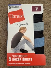 Boys Hanes Originals SuperSoft Boxer Briefs Underwear Assorted 5 Pack Size S 6-7