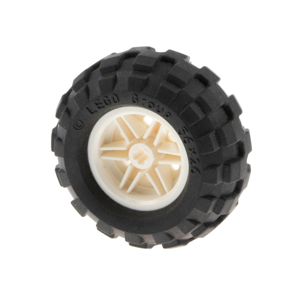 1x Lego Technic Wheel 56x26 Black Rim 30.4x20 White 55976 56145c02