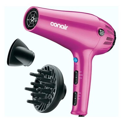 Conair Ionic Ceramic Cord-Keeper Hair Dryer, Retractable Cord, Diffuser and Conc
