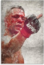Nate Diaz MMA Fighter Poster Mixed Martial Arts Sports Wall Art Unframed 24x36