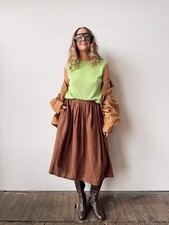 Vintage Valentino Sportswear 70s Linen Skirt 30"