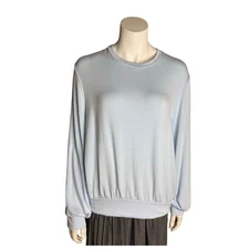 BLEUSALT Shirt Women's 4 Blue Long Sleeve Modal Made in USA	