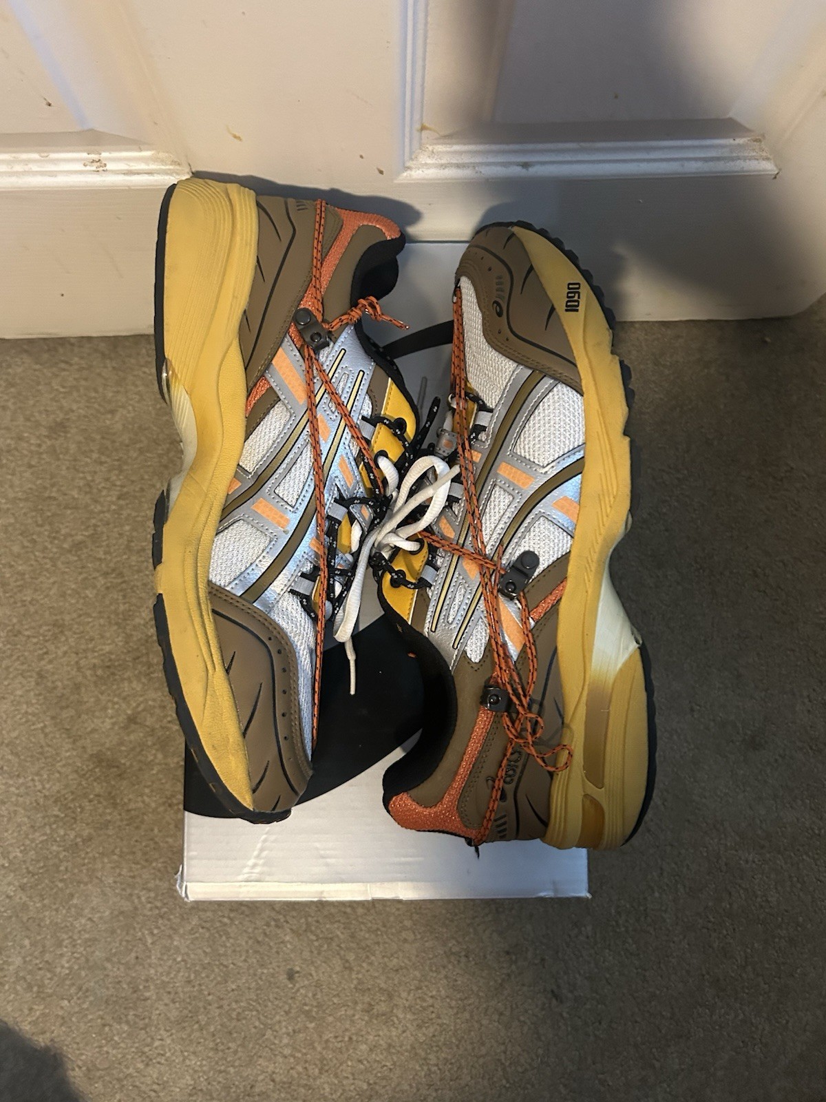 Size 11 - ASICS Andersson Bell x Gel 1090 White Orange Preowned Original Box image 3