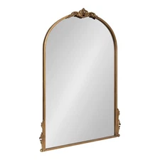Kate and Laurel Myrcelle Traditional Arched Mirror; 25 x 33; Gold;Mirror