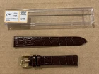 Mens Genuine Leather Alligator Grain Watch Band Strap Regular Length - Brown