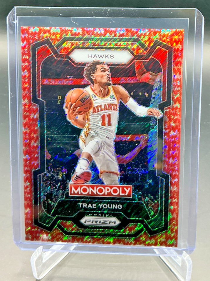 2023/24 Panini Prizm Monopoly TRAE YOUNG Red Shimmer 48/100 #4