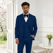 Formal Men Elegant Suit Notch Lapel Jacket Casual Wedding Business Tailored