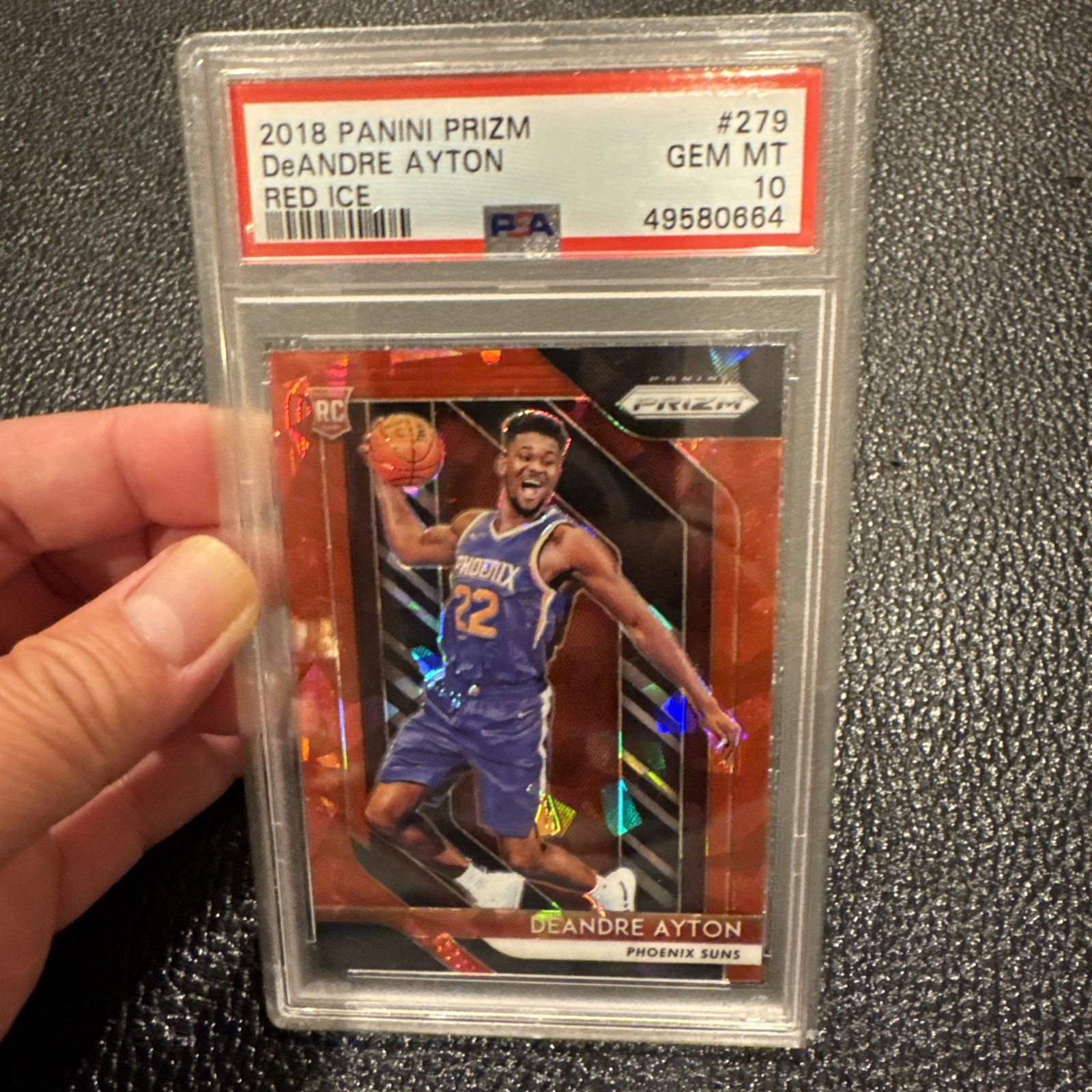 2018-19 Panini Prizm Red Ice Prizm DeAndre Ayton #279 PSA 10 GEM MT Rookie RC