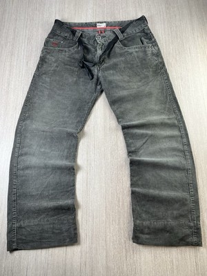 Tommy Hilfiger Denim Cord Jeans Grau Baggy Y2K Skate Hose W36 L28 Vintage