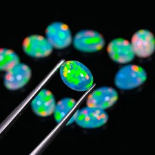 6x4mm Natural Ethiopian  Opal Fire Oval Loose Gemstone Cabochon 1 Pieces