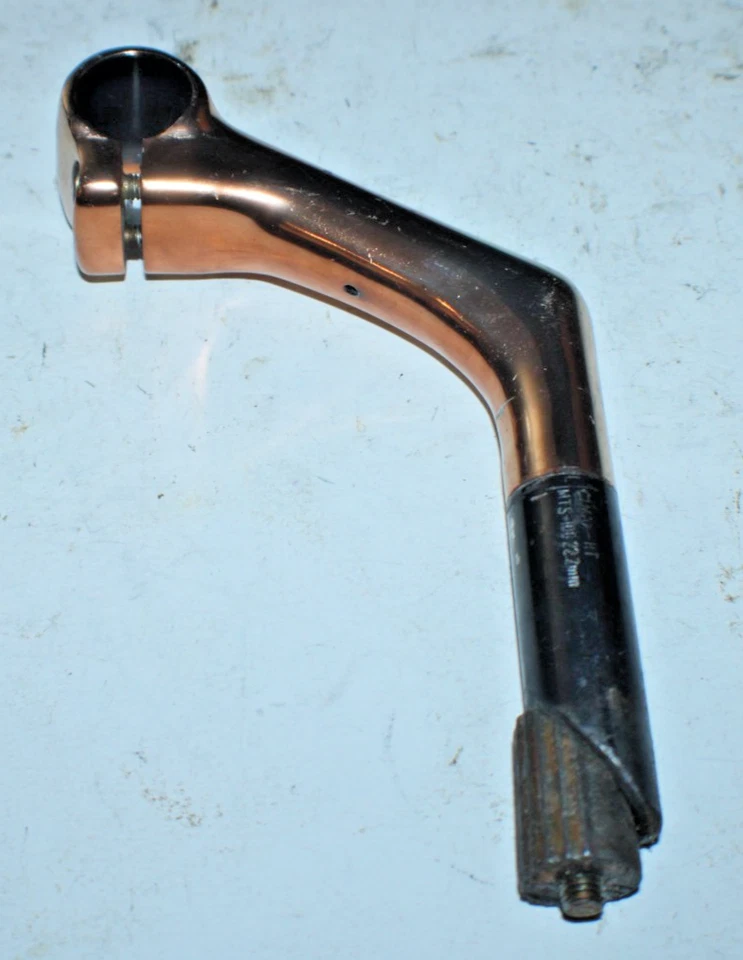 Vástago de pluma dorado vintage de 22,2 mm 100 mm 25,4 mm 27º de elevación Canti MTB híbrido ¡Envío a EE. UU.! Foto 2 de 4