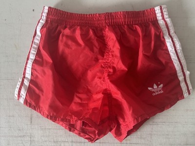 Vintage 80s Adidas Red Nylon Running Shorts Brief Liner Men's Small