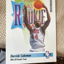 SkyBox 1991-92 Derrick Coleman Rookie #318 NBA All-Rookie Team New Jersey Nets