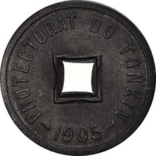 [#908465] Coin, Tonkin, 1/600 Piastre, 1905, MS(65-70), Zinc, KM:1