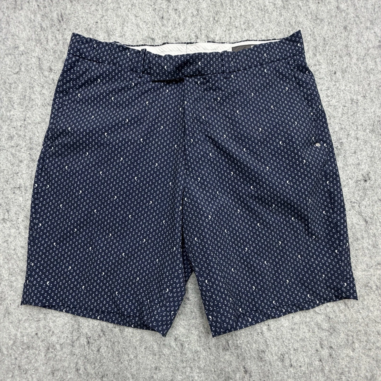RLX Ralph Lauren Golf Shorts Men’s 34 Blue Anchor Marlin AOP Sport Classic Fit