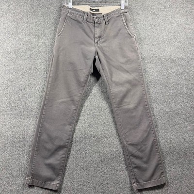 Vans OFF THE WALL Authentic Chino Skate Pants Mens 30 Slim Fit Stretch Asphalt