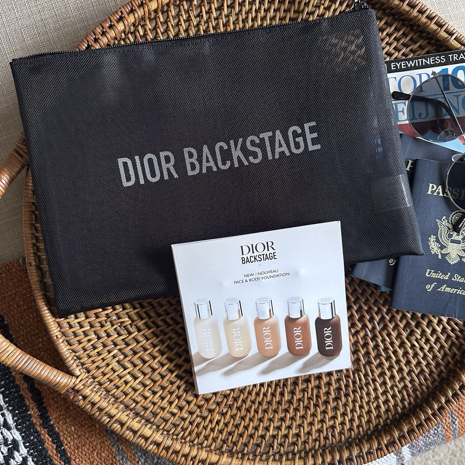 Dior Backstage Black Mesh Travel Pouch with Foundation Sample-image