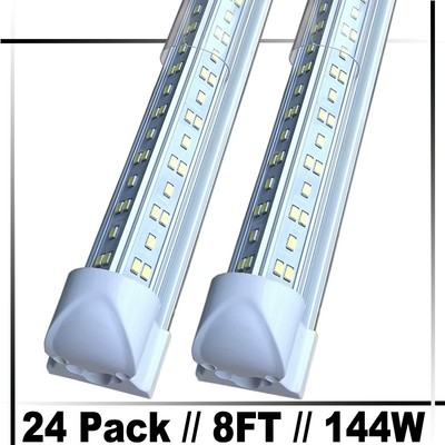24PACK 8ft Linkable Led Shop Light Fixture,T8 Integrated 8 FOOT Led Tube Light 