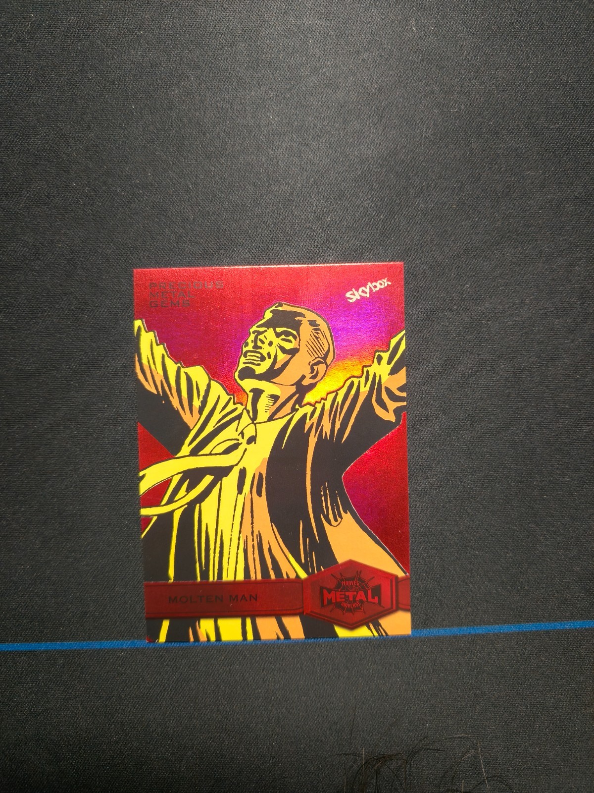 MOLTEN MAN 2022 UD MARVEL METAL UNIVERSE SPIDER-MAN RED PMG #/100 #154 A9