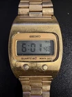 Vintage Seiko 0439-5009 Quartz LC Gold Tone Digital Watch Parts/Repair