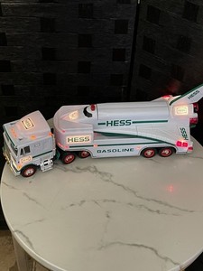 Vtg 1999 HESS Oil Toy Truck and Space Shuttle with Satellite, Lights & Sounds