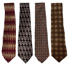 Lot of 4 Silk Robert Talbott Nordstrom, Parisian, Studio Ties Neckties USA Made