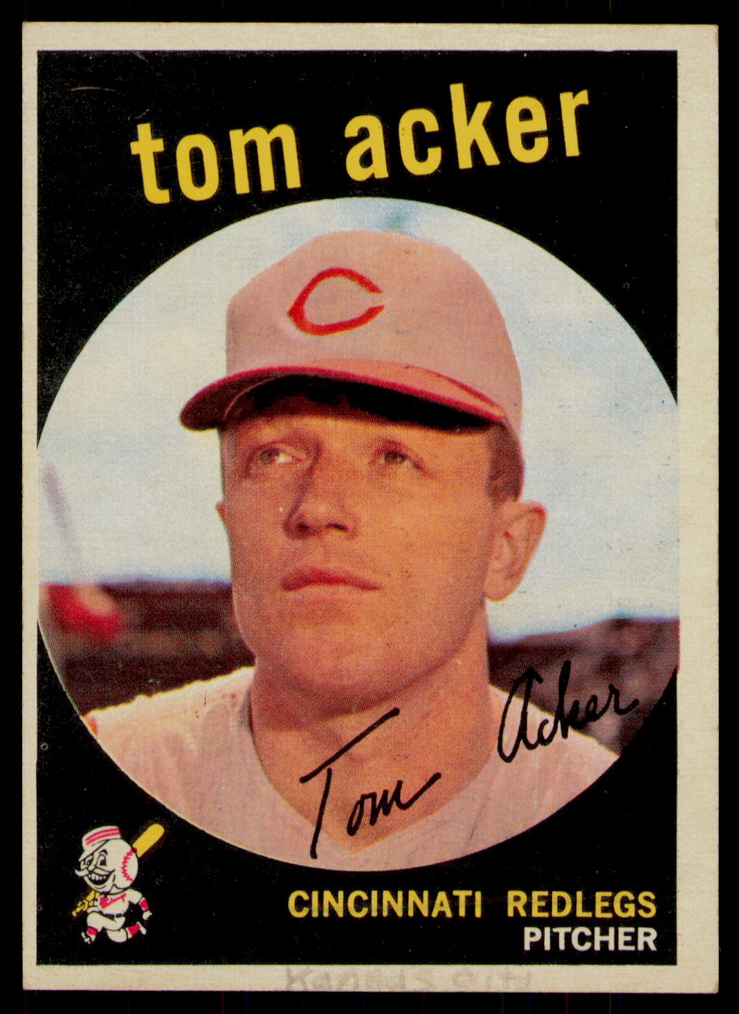 1959 Topps #201a Tom Acker : White/lighter back